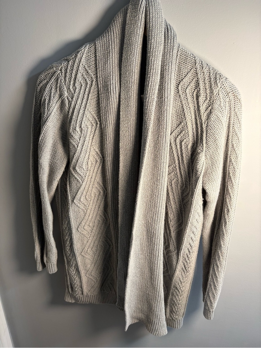 Old Navy Women's Light Gray Cable Cardigan